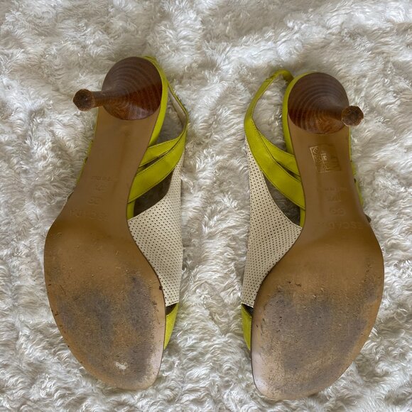 ESCADA GREEN AND WHITE STRAP HEEL..SIZE 37.5 - Picture 3 of 4